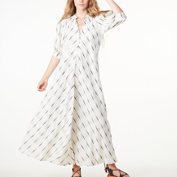 Jen’s Pirate Booty Saloon Maxi Dress in Ikat Yucca - XXL - Picture 2 of 8